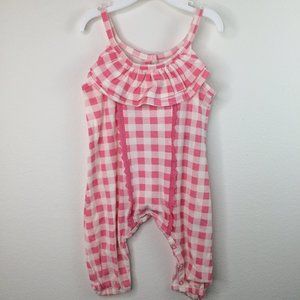 Jessica Simpson Baby Jumpsuit Romper 3 to 6 Months Pink Gingham Sleeveless